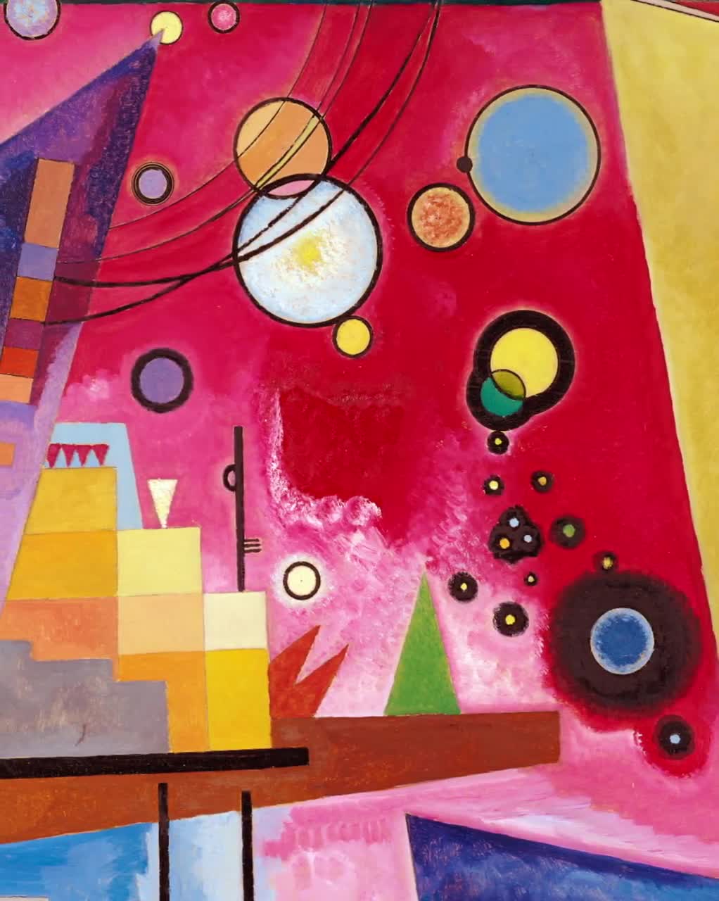 Heavy Red 1920s Kandinsky Print --- Vintage Abstract Art