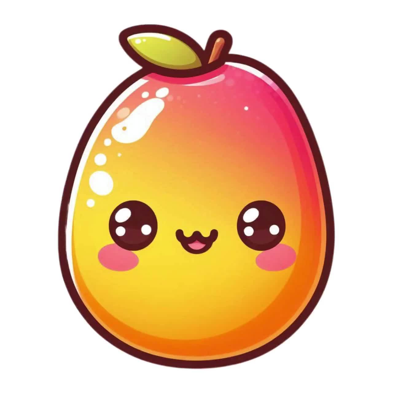 20種類のかわいいフルーツクリップアート集。笑顔のフルーツPNG
