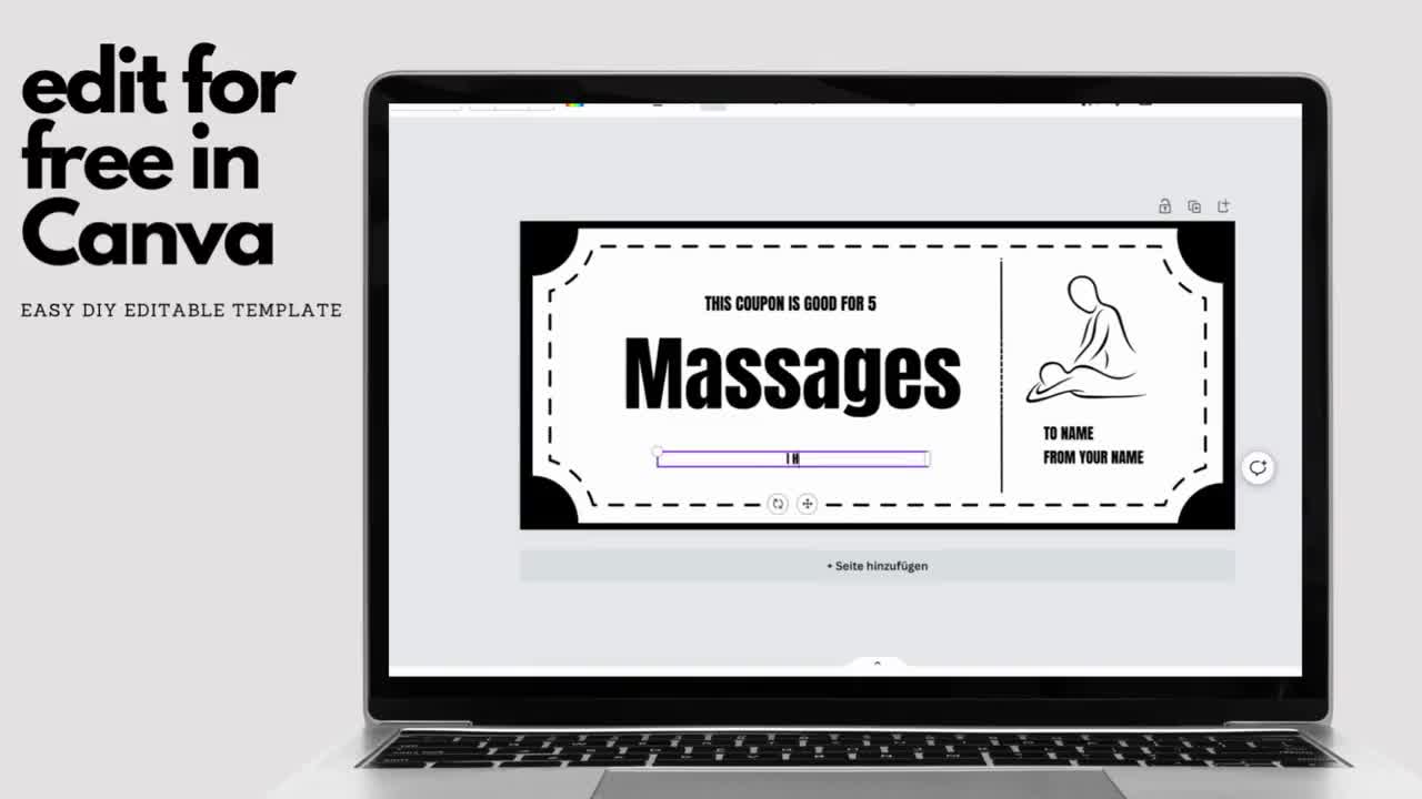 Massage Coupon Editable Gift Coupon Template Canva Massage Voucher Gift  Certificate Template Printable Massage Coupon Custom Massage Voucher