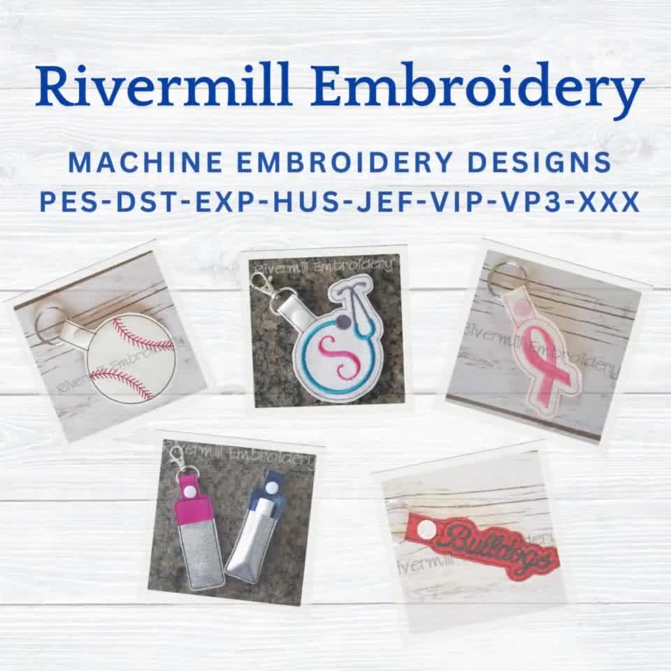 Jackrabbits In The Hoop Snap Tab Key Fob Machine Embroidery Design video poster