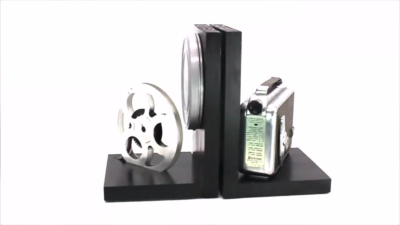 Vintage Movie Camera Bookends, Keystone K51 Executive, DVD Holder