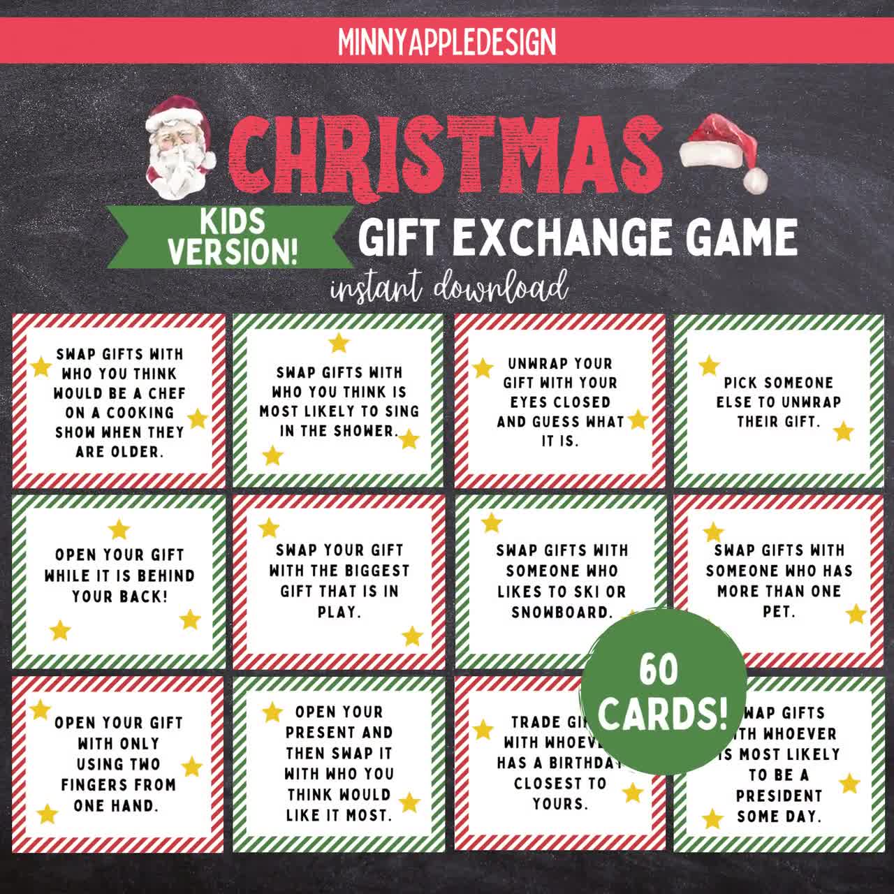 Kids Christmas Gift Exchange Game Printable Christmas Game 