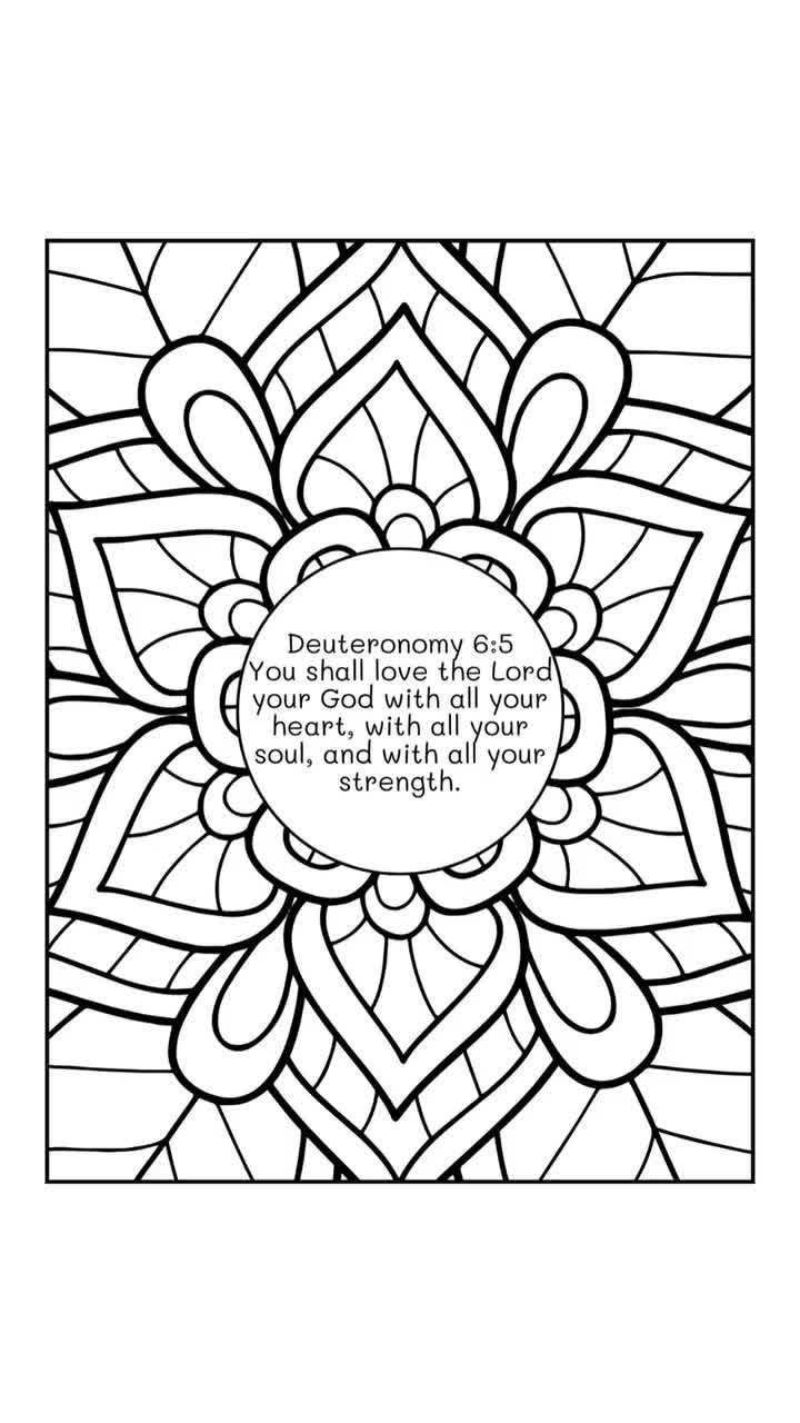 Mandalas para colorear con versículos bíblicos (20 páginas) para niños,  descarga instantánea, cristiano, para grupos juveniles, descarga digital,  para niños y niñas, regalo, escuela dominical, image size:720x1280