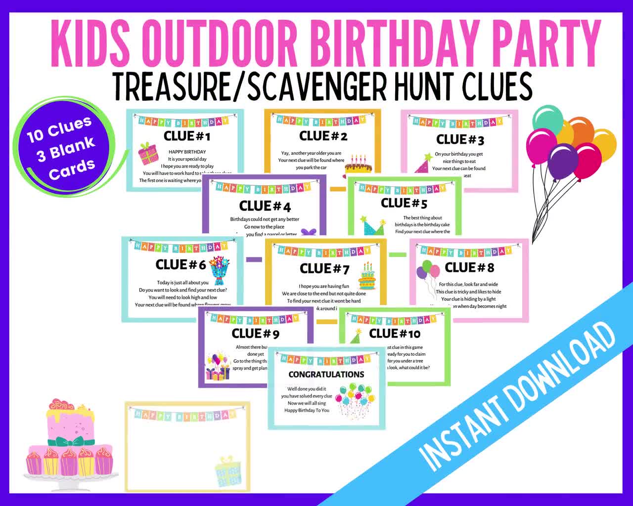 Outdoor Neighborhood Scavenger Hunt Game Cards - 25 Card Set For Park, Garden, Or Street Adventures - View #13