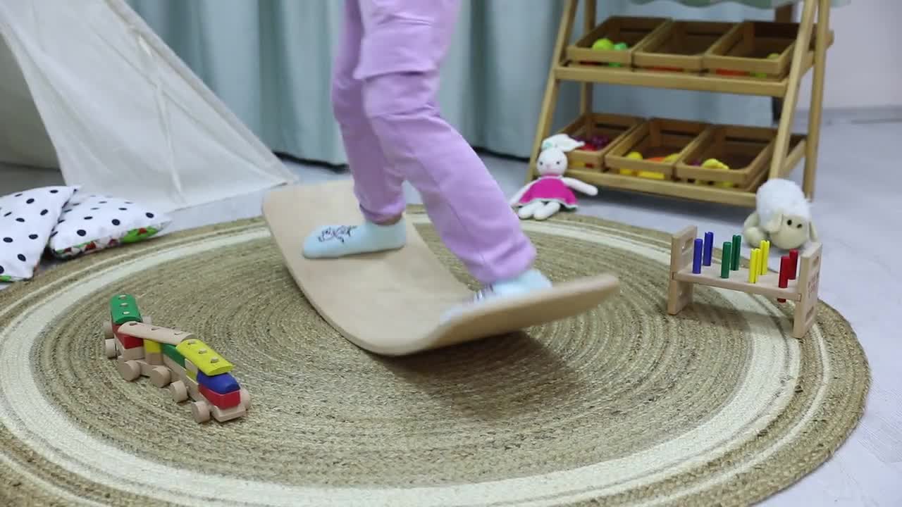 Montessori Wooden Balance Board for Kids - Develop Coordination and Balance  – Bunny Hopkins