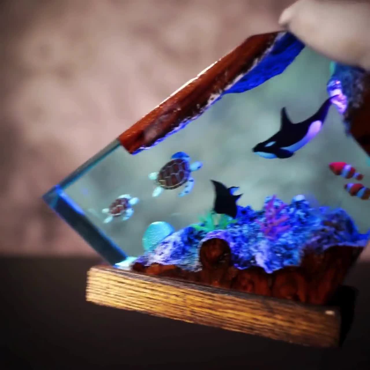 手作りのシャチの模型、ユニークな装飾置物、ドールハウスジオラマ