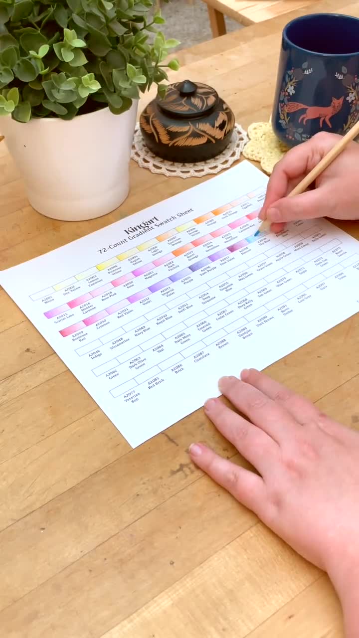 Kingart 72-count Pencil Gradient Swatch Sheet - Etsy
