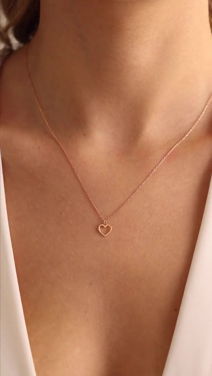 Tiny Gold Heart Necklace clementine // 14K Gold Filled // Gift for Her //  Minimalist Jewelry -  Canada