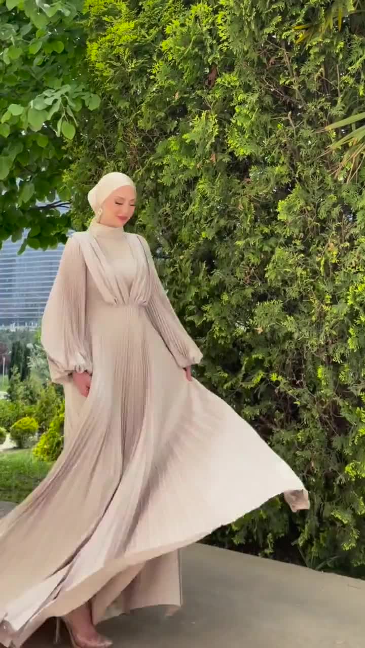 Modest Formal Dress,Nikkah Dress,Modest Prom Dress,Bridal Abaya,Hijab Dress,Evening Abaya,Muslim Wedding Dress,Satin Maxi Cream Color Abiye Modest Formal Dress,Nikkah Dress,Modest Prom Dress,Bridal Abaya,Hijab Dress,Evening Abaya,Muslim Wedding Dress,Satin Maxi Cream Color Abiye