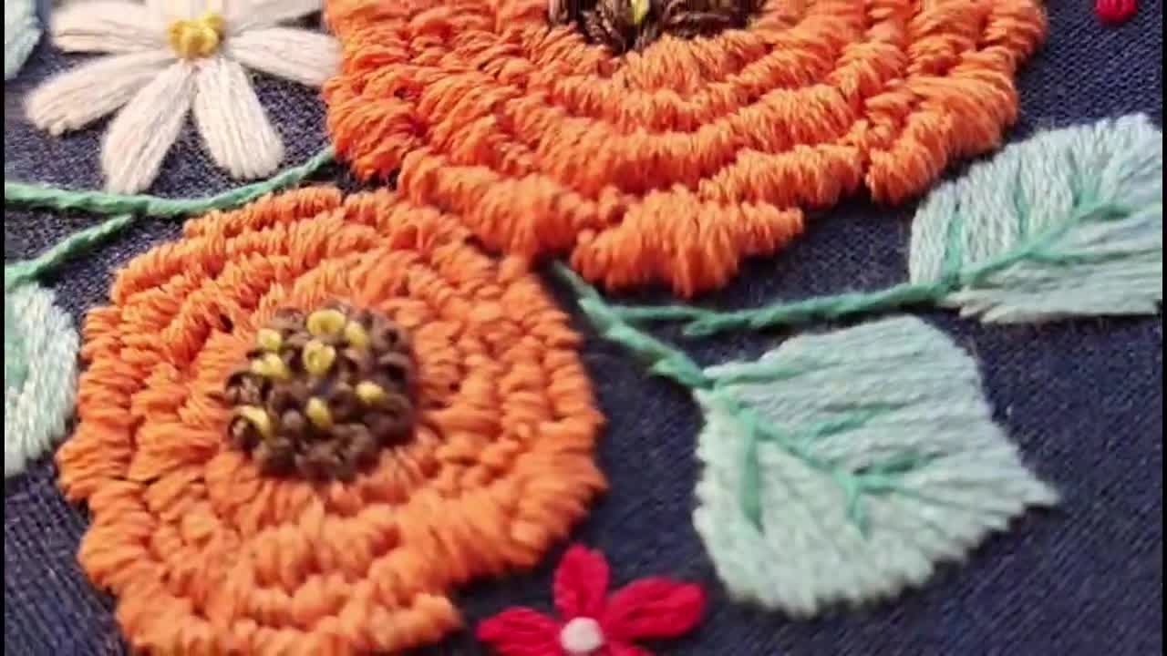 花の刺繍キット：モダンな花柄、DIY針仕事、フープアート - Etsy