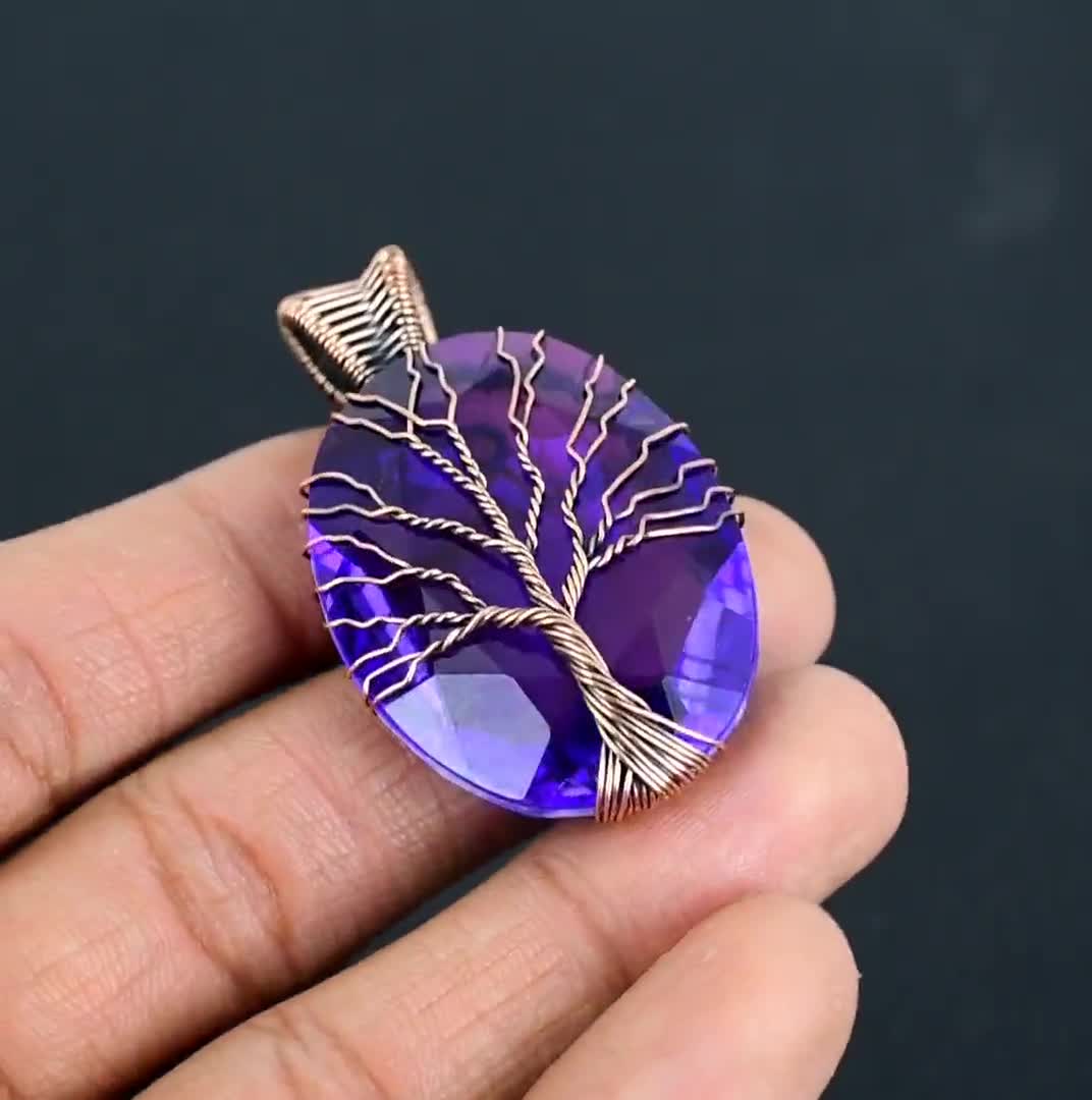 Albero Della Vita Peridoto Pietra Preziosa Filo Di Rame - Foto 11