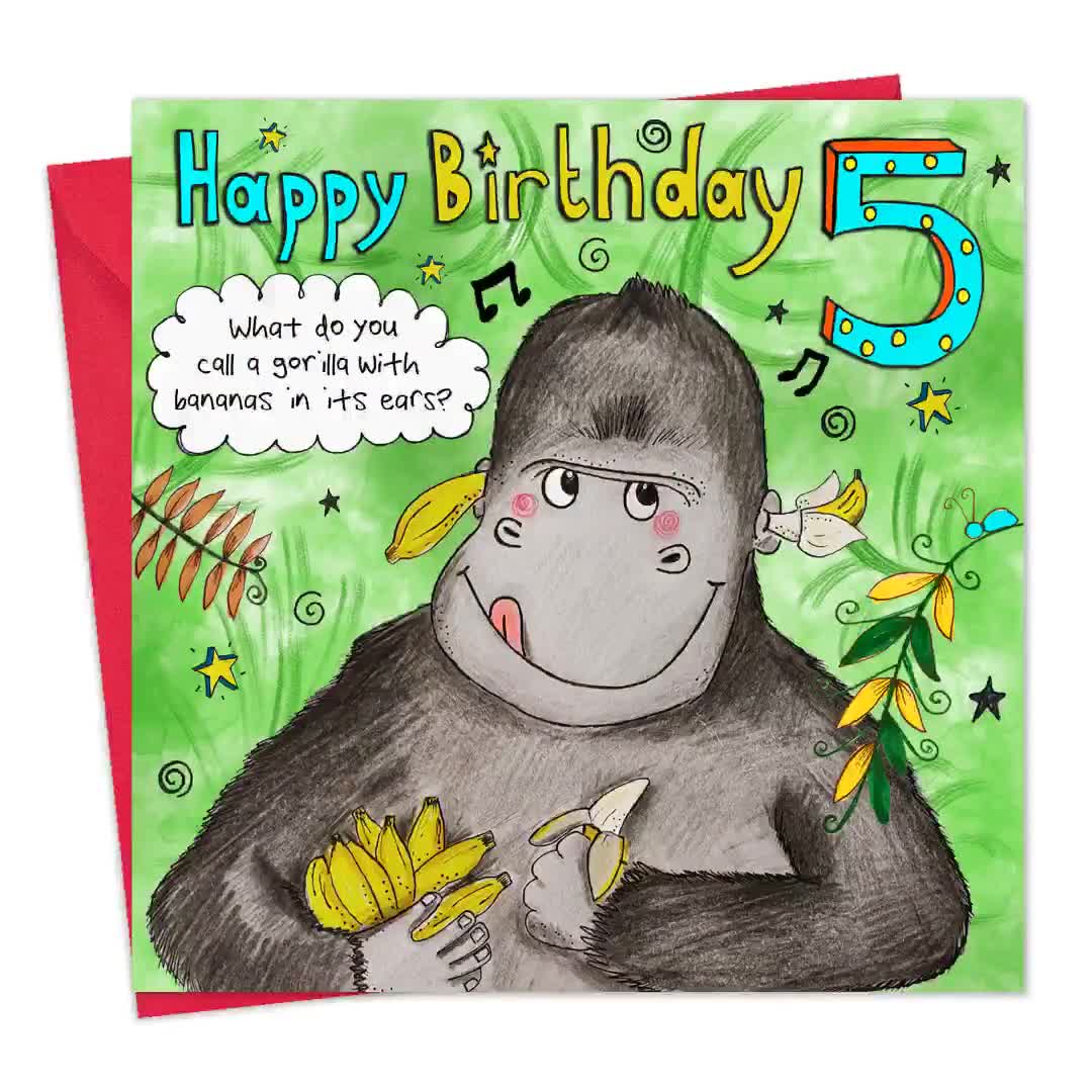 5th Birthday Card - Funny Joke Childrens Birthday Card - Age 5 Childrens Birthday  Card for Boys \u0026 Girls - Kids Happy Birthday Card Age Five - Etsy, image size:1080x1080