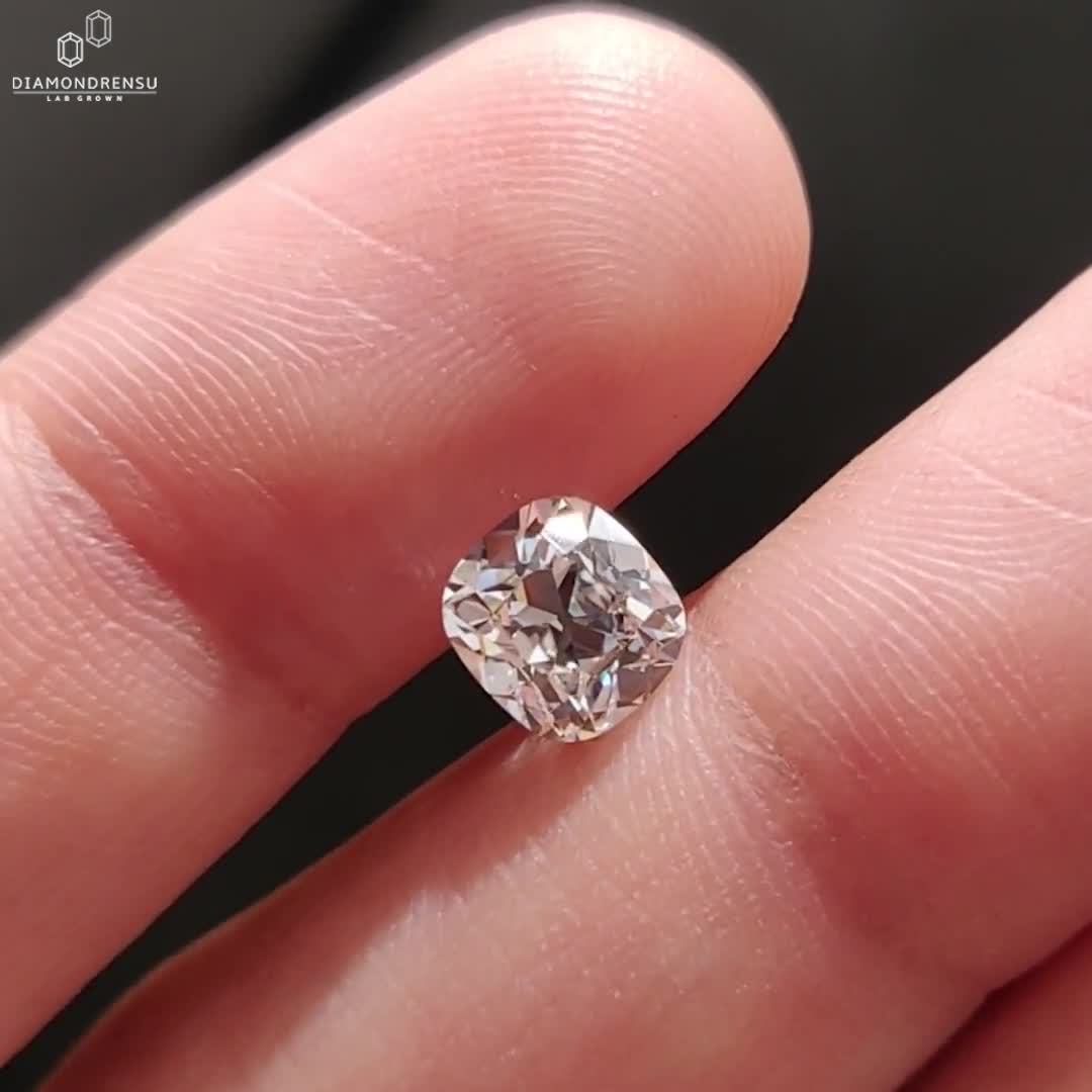 Old Mine Cushion Cut Diamond, IGI Certified Lab Grown Diamond