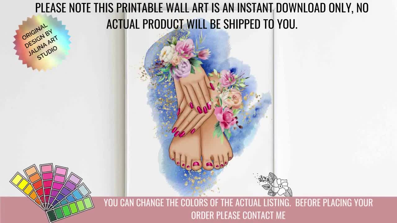 Nail Salon Wall Decor, Manicure & Pedicure Poster, Beauty Salon Decor  DIGITAL DOWNLOAD 