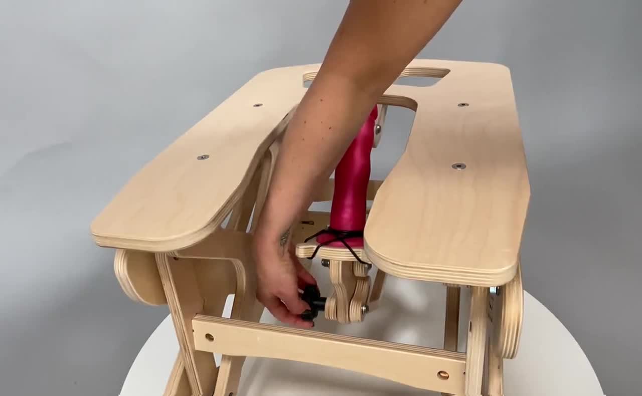 Unique gliding sex stool, fuck machine for dildo | NEW wood color adult sex  furniture made by BekinkyGear