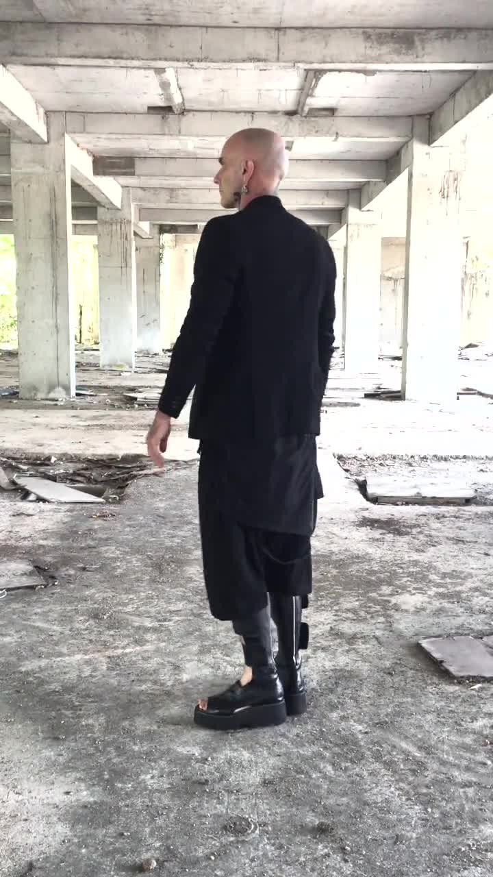 Unseen Skinny Single Breasted Blazer - Hand Made Black Suit Jacket -  Avantgarde Dark Fashion