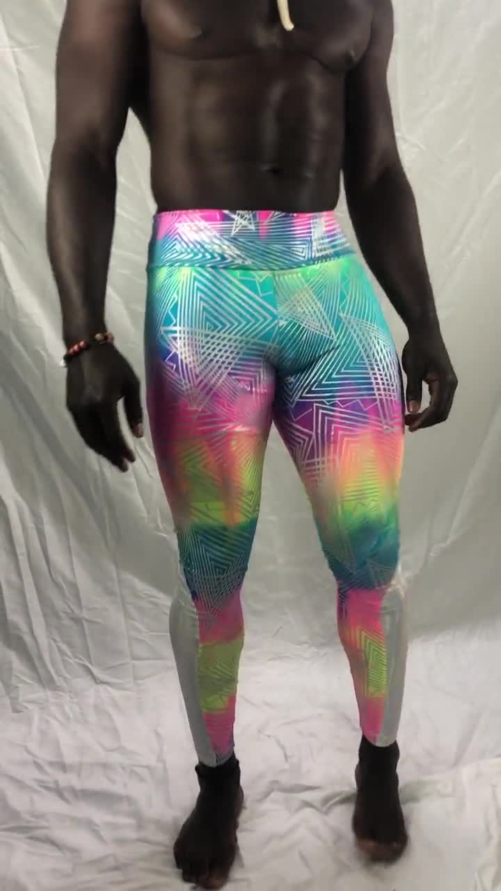 Holographic Floral Psychedelic Men's Leggings – Love Mine Gifts