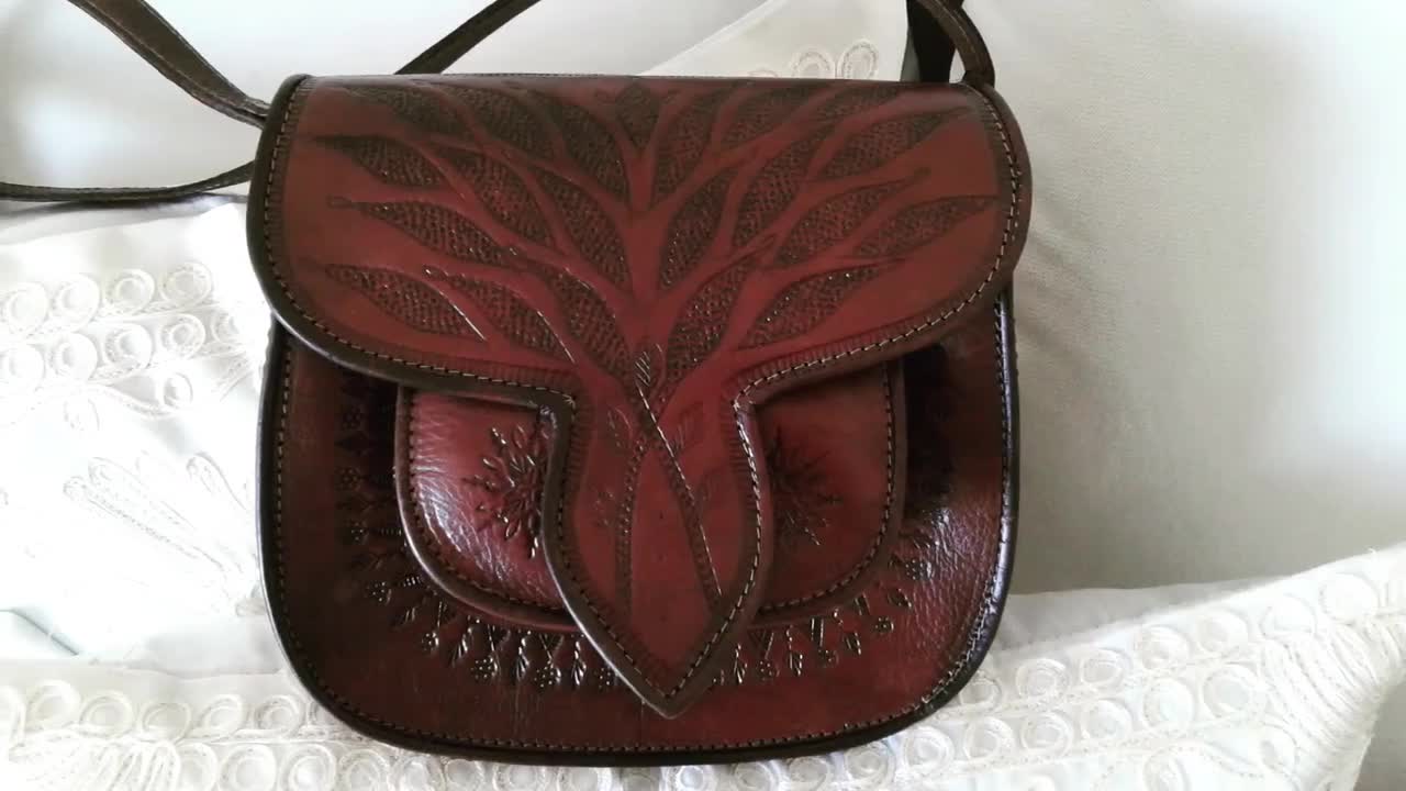 LSSAN Embroidered Leather Handbag