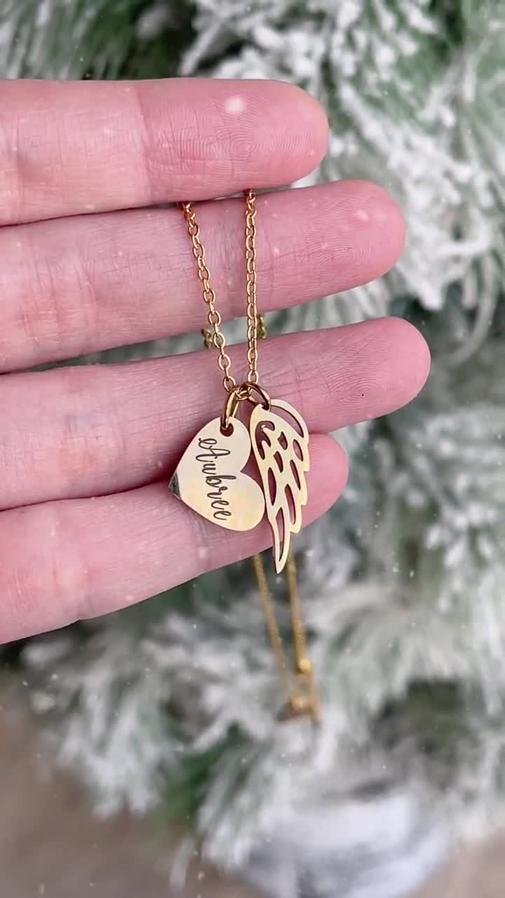 Rose Gold Angel Wings Pendant Necklace