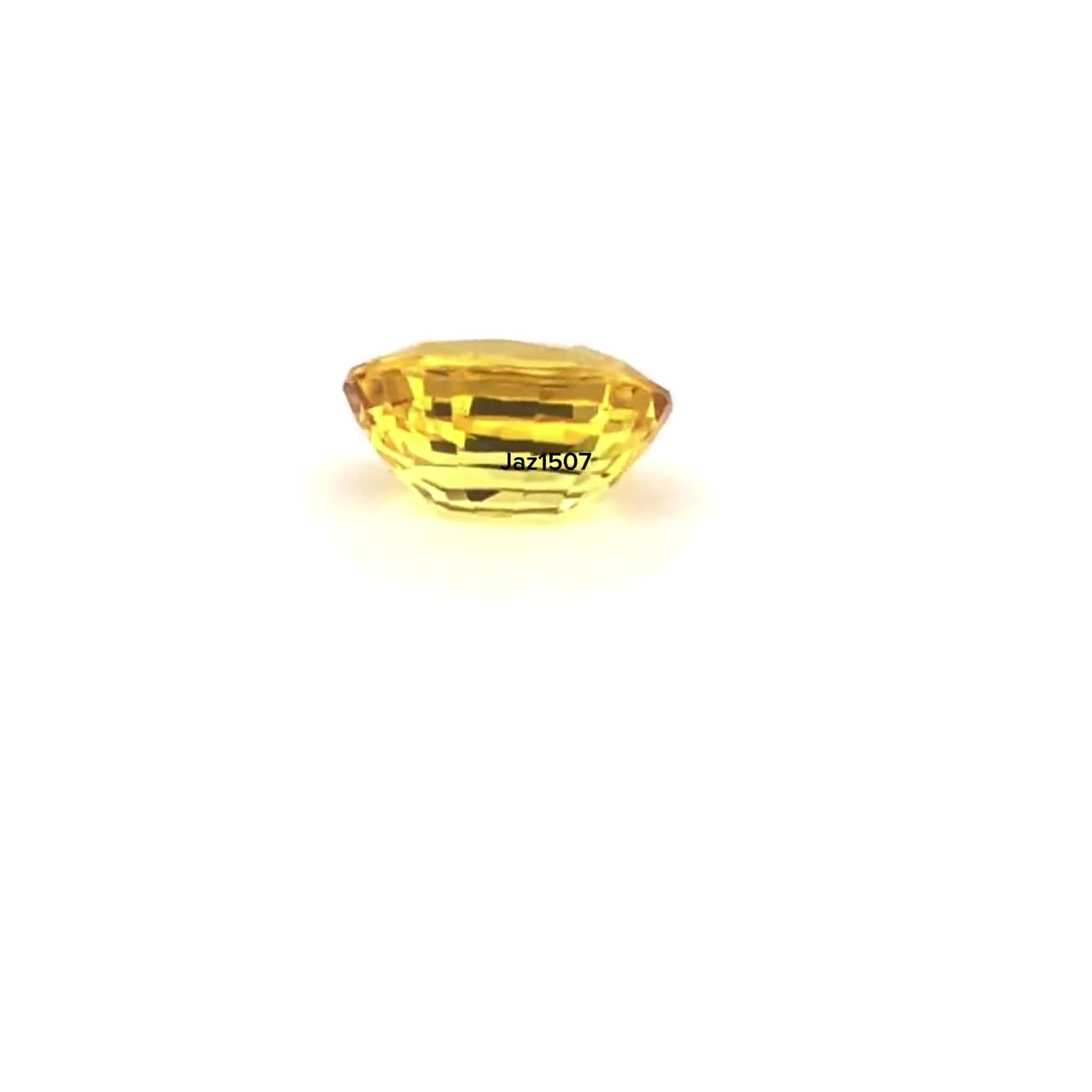 AAA+ GGI Certified Natural Yellow Sapphire Loose Gemstone - 9 Carat, Oval Cut, Eye Clean