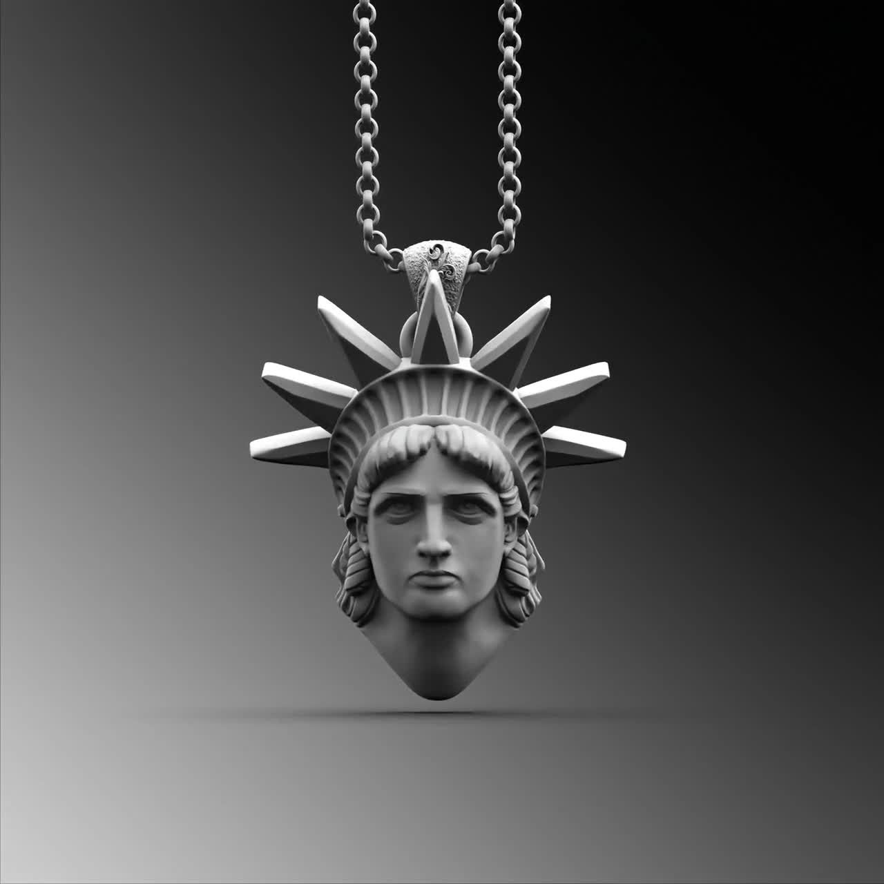 Lady Of Liberty Pendant - Mens Sterling Silver Necklace - Mens Statue of  Liberty Charm Lucky Charm Gift For Husband Unique Pendant For Man