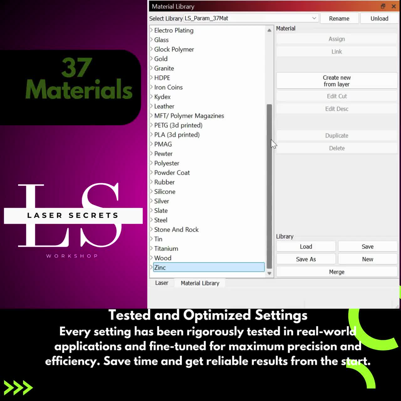 MONPORT 20W Fiber Laser Lightburn Library 37 Material Settings +BONUS +Hotkey Cheat Sheete video poster