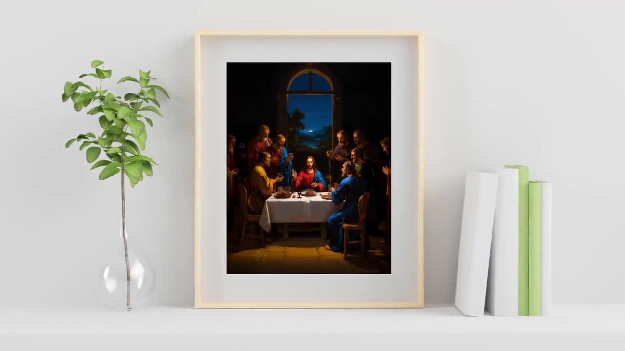 The Last Supper | Digital Download | The Last Supper Painting | Christian  Artwork | Jesus Images | Jesus Picture | Jesus Art | Christian Art, image size:1280x720