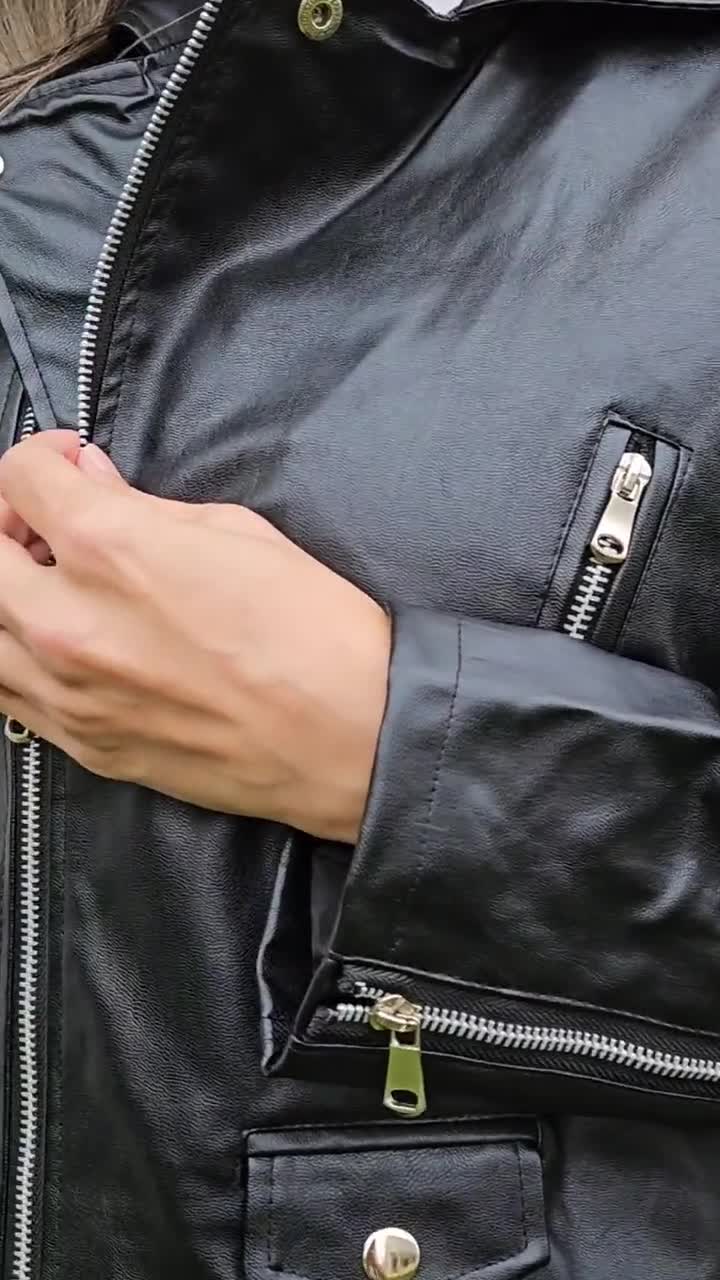 Chaqueta de cuero para esposa, chaqueta de novia, chaqueta