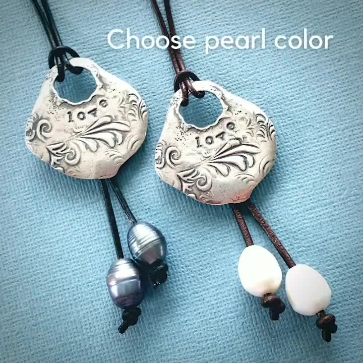 ★PEARLY MORE★ Ball Point Leather String Necklace Big Ball Pearl Statement Necklace Bead Multi Row Layer