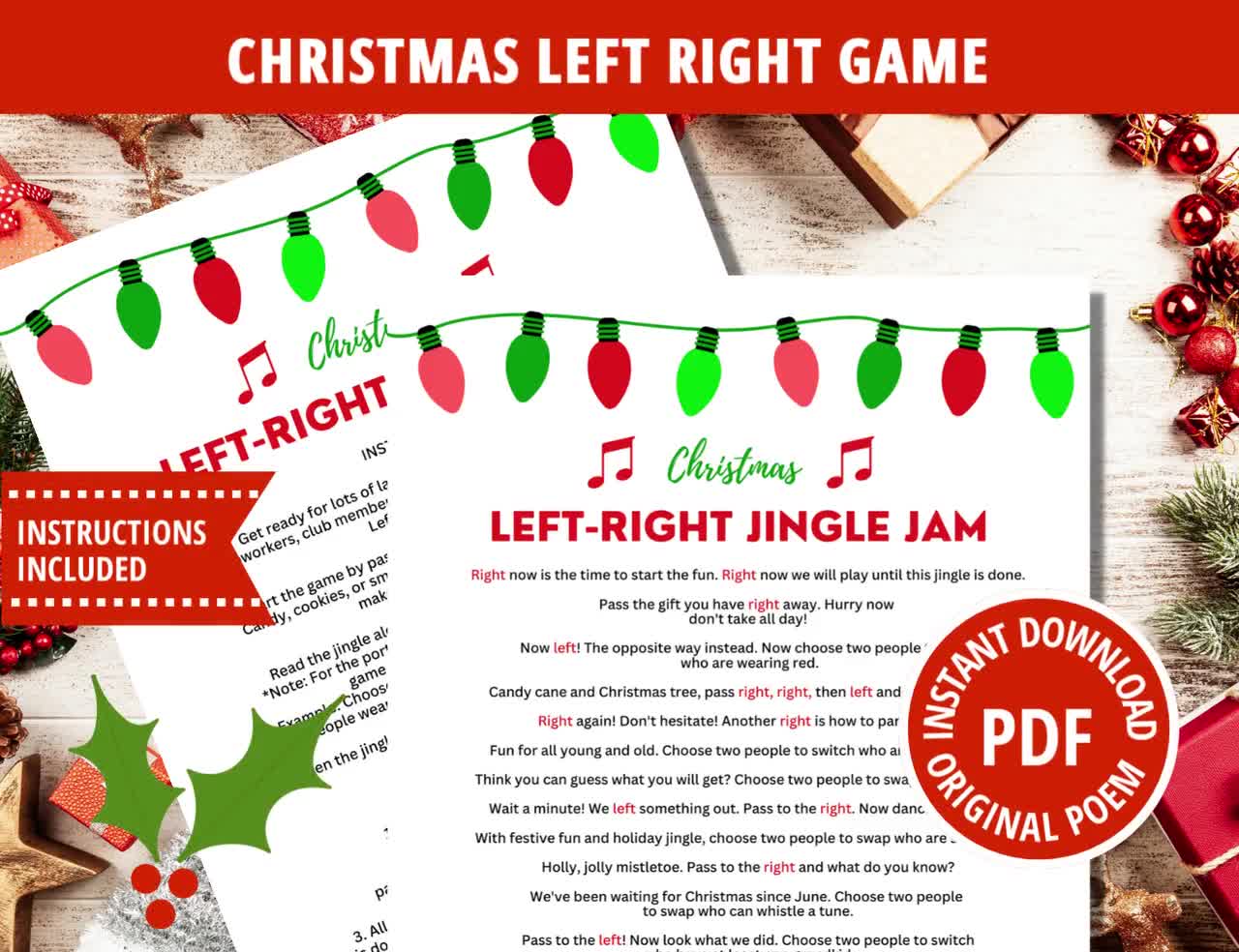 Left Right Game, Festive Fun, Gift Swap Game, Christmas Game, Gift Exchange  Game, Christmas Games, Left Right Games, Left Right Story, Game