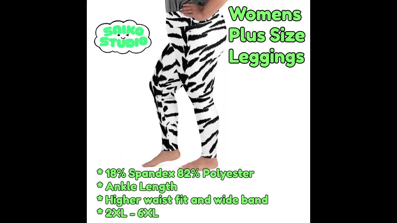 Full Length Black and Horizontal Striped Split Leggings - ShopperBoard