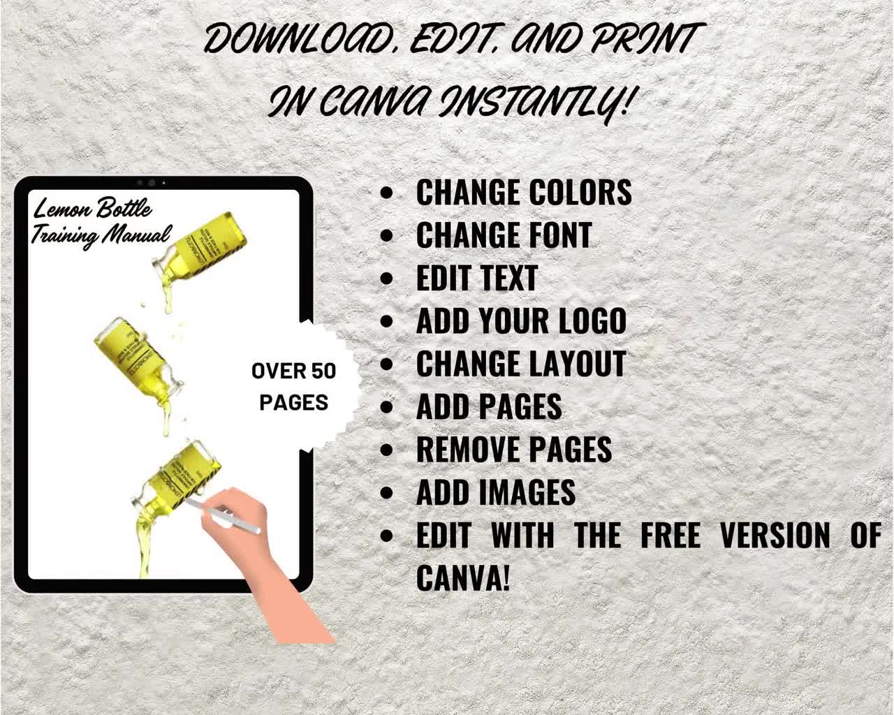 Lemon Bottle Fat Dissolve Training Manual: Editable Lipolysis Guide (Canva)