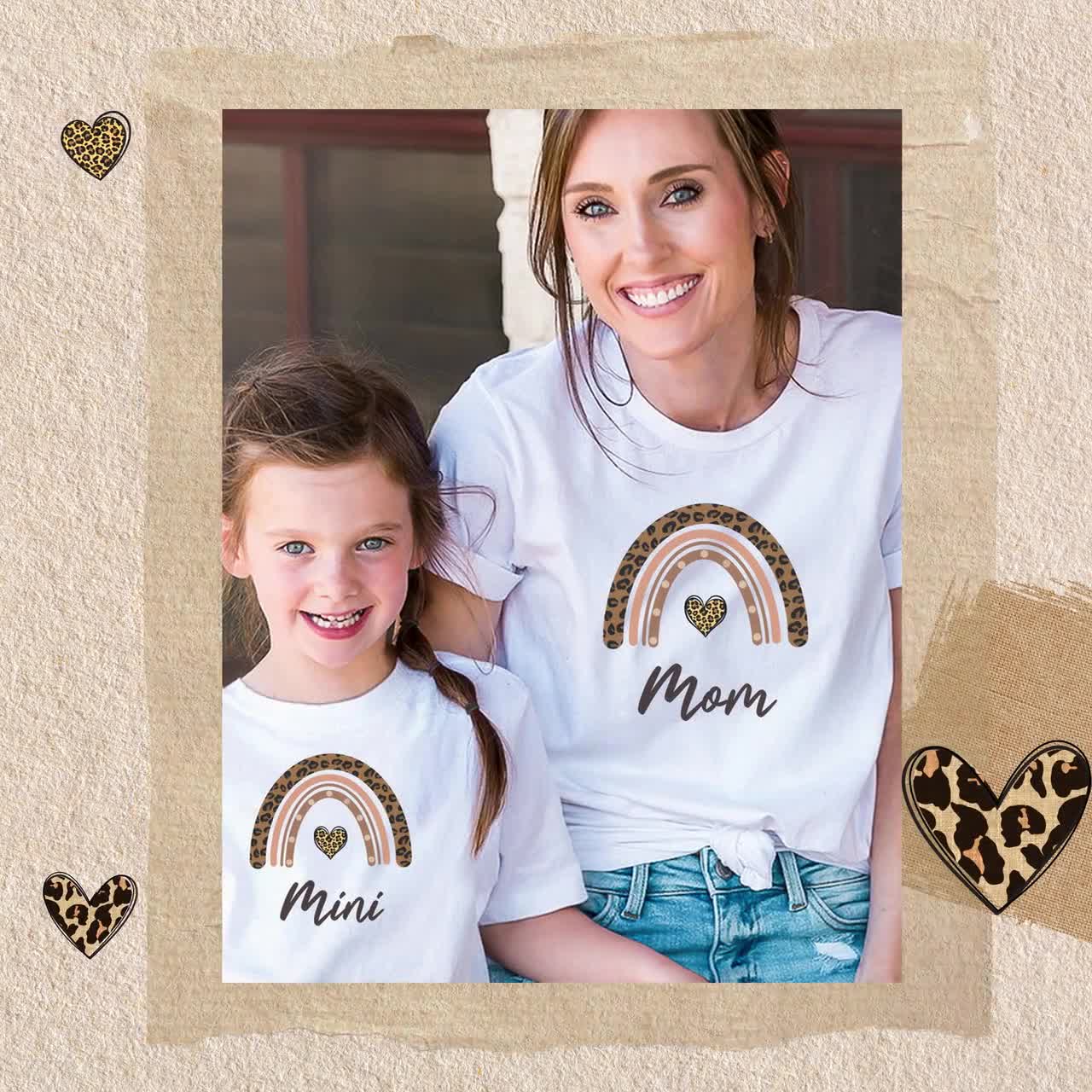 Mama And Mini Shirt outlet , Rainbow Leopard shirt, Matching PERSONALIZATION Family Shirt, Mama Shirt, Mini Shirt, Mommy And Me Shirt, Family shirt