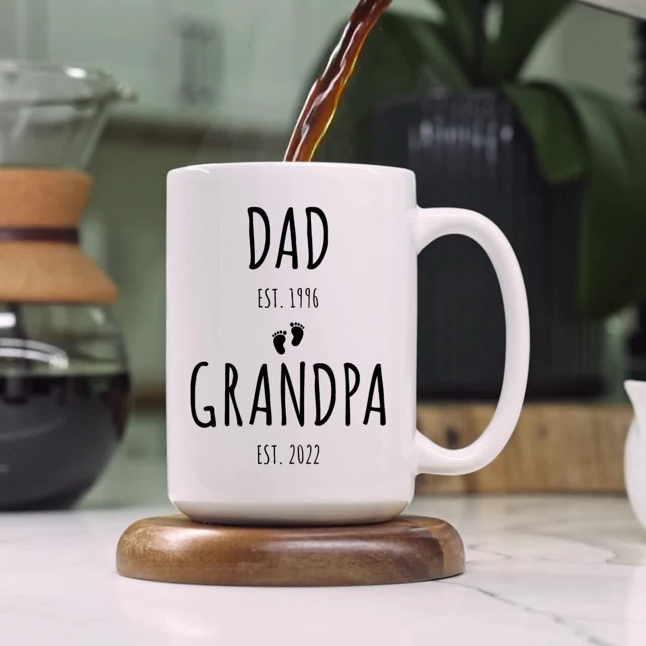 Personalized Hooked on Grandpa Coffee Mug, Grandpa Gifts for Men