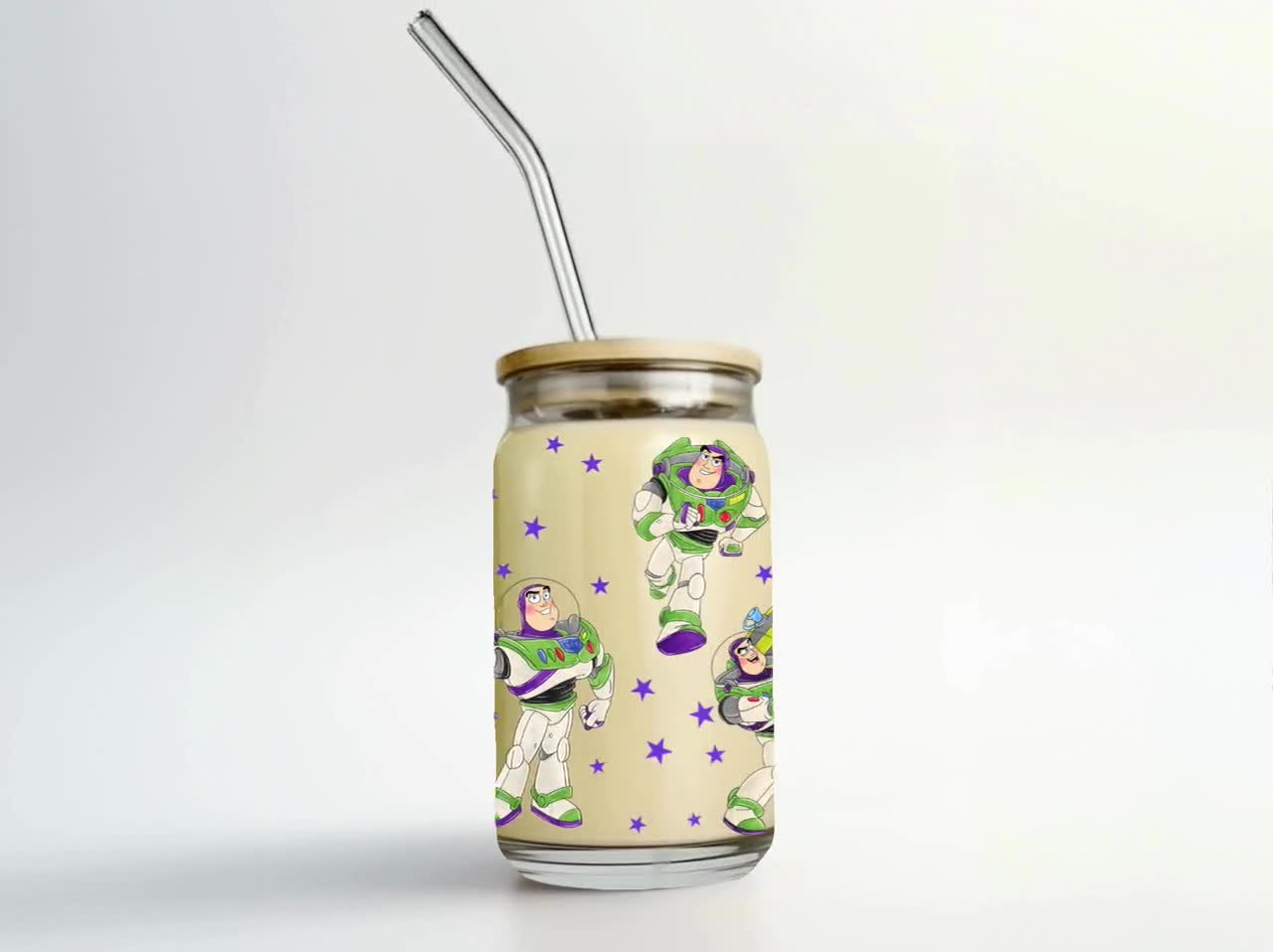 Archivo PNG de taza de Buzz Lightyear de Toy Story, descarga digital, diseño de vaso de vidrio de 16 oz, envoltura de taza Libby de 16 oz video poster