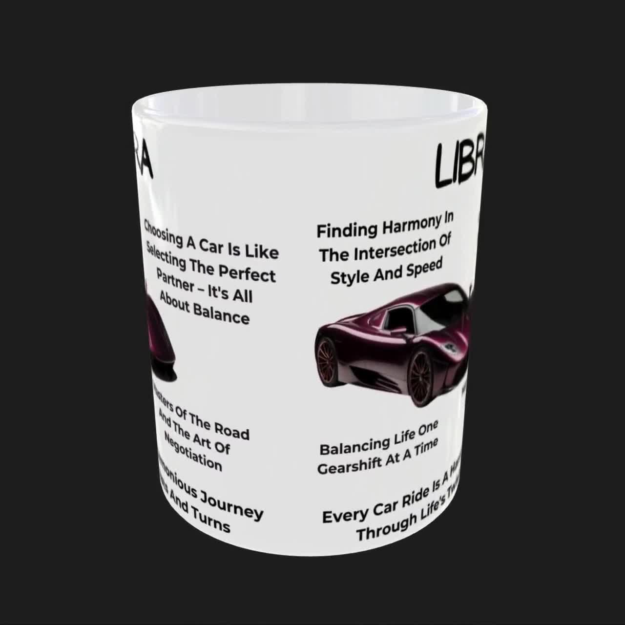 Libra Star Sign Mug for Car Lovers 11oz Coffee Mug Libra Cars 