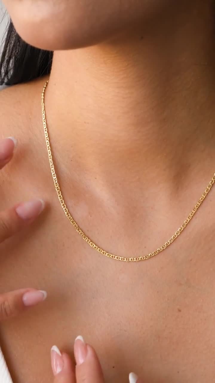 14K Gold Mariner Chain Necklace