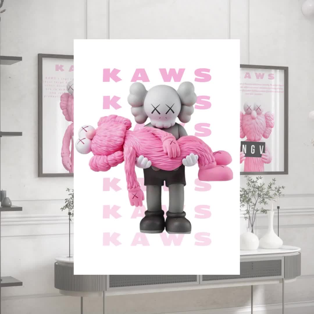 Pink Kaws Toys Print Set of 6, Hypebeast Wall Art, Digital Download,  Designer Wall Art, Hypebeast Print, Set of 6 Print, Pink Prints