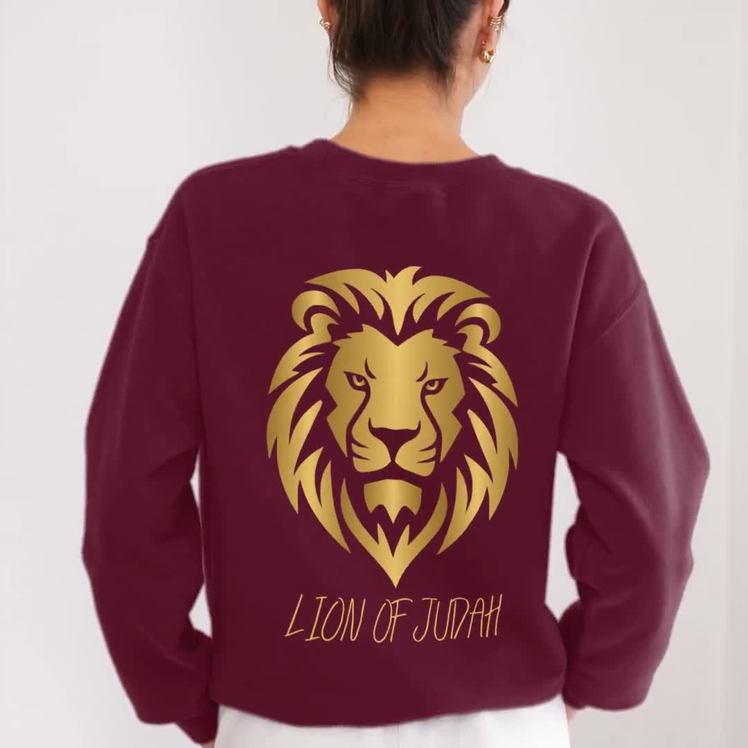 Löwe Von Juda Hoodie - Christlicher Pullover Mit Kreuz Design Für Männer, Frauen & Jugendliche
