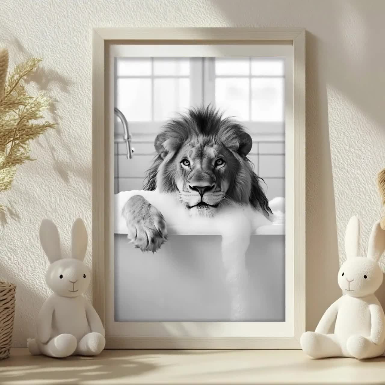 Eastern Print Set 4 Poster Animali Nella Vasca Da Bagno – Decorazione Parete Bagno Kitsch, 20,3 X 25,4 Cm, Senza Cornice, Carta Opaca Di Qualità