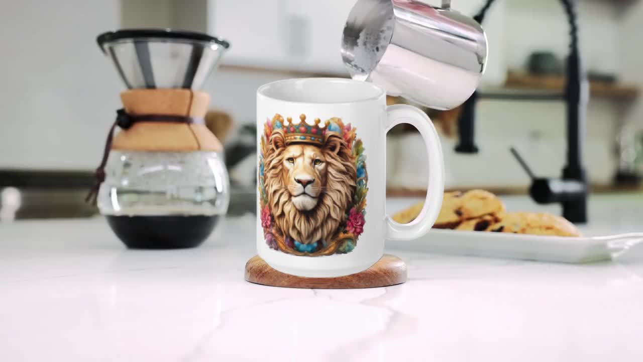 Lion mug/ gift for him/ gift for the king/ unique outlets cup/ unique mug