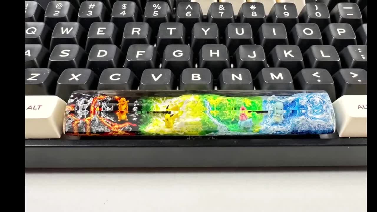 ポケモンキーキャップ、ポケモンスペースバー、樹脂キーキャップ、職人