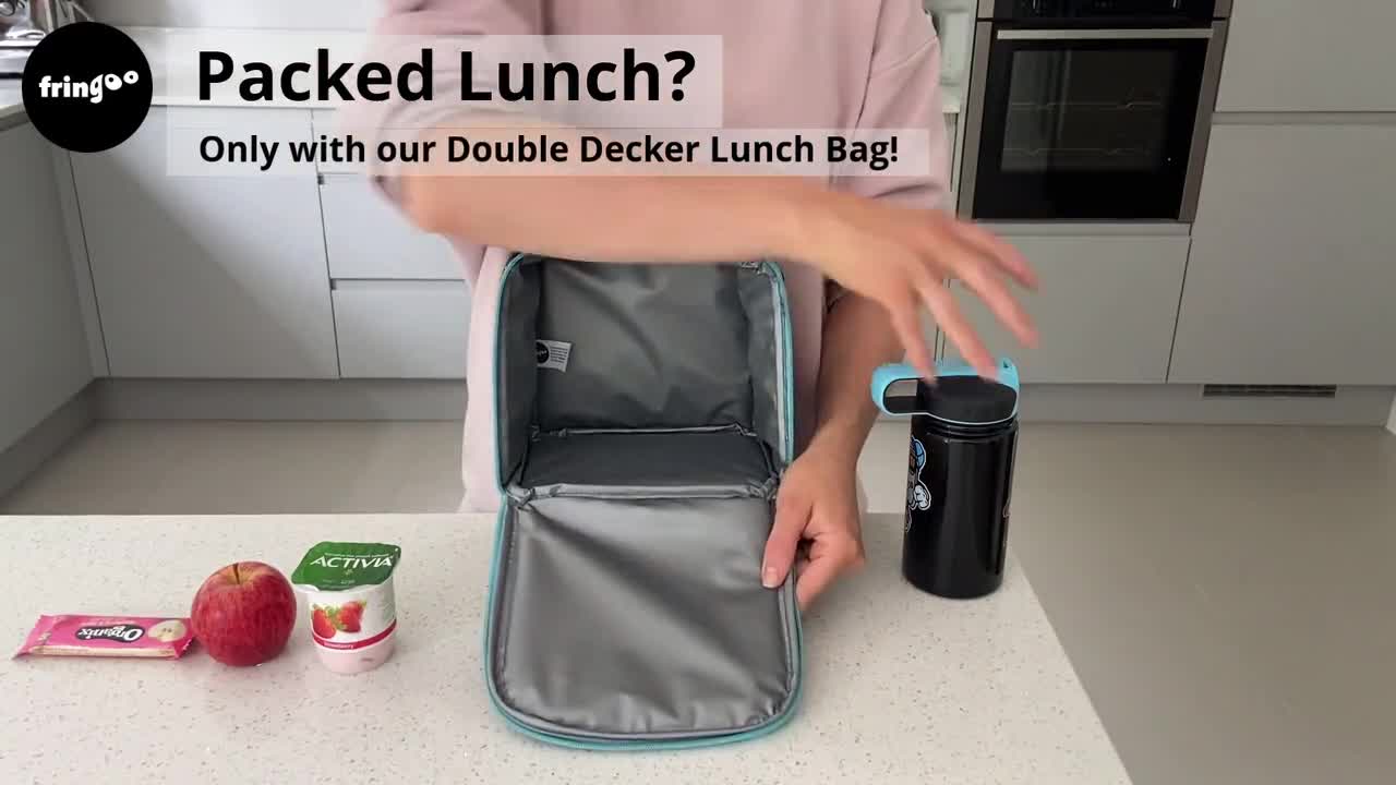 Personalised Double Decker Thermal Lunch Bag for Kids Fully