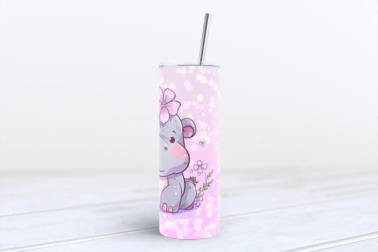 Little Hippo Tumbler Wrap, 20oz Skinny Tumbler Sublimation Design, Cute Hippo  Tumbler PNG - So Fontsy