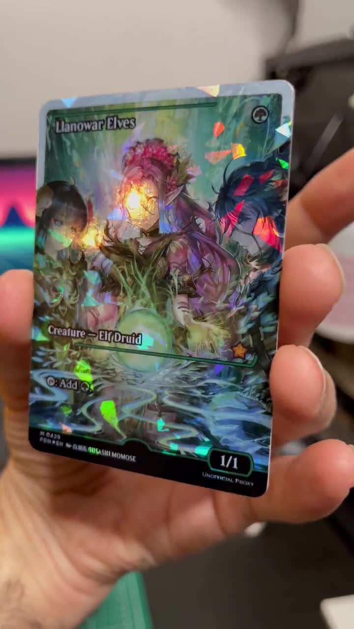 Fracture Foil Proxy Card - Llanowar Elves - Gloss Finish - - Etsy