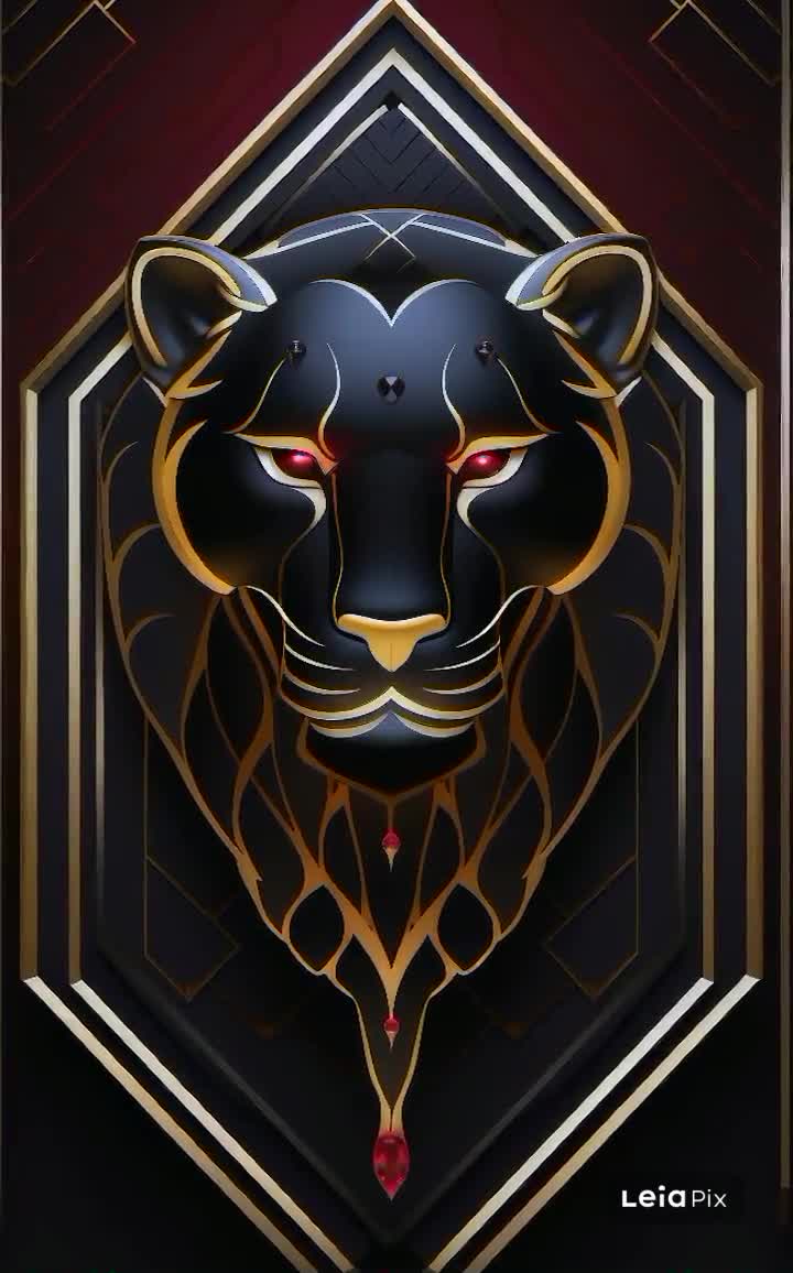 Premium Vector | A golden panther logo on a black background