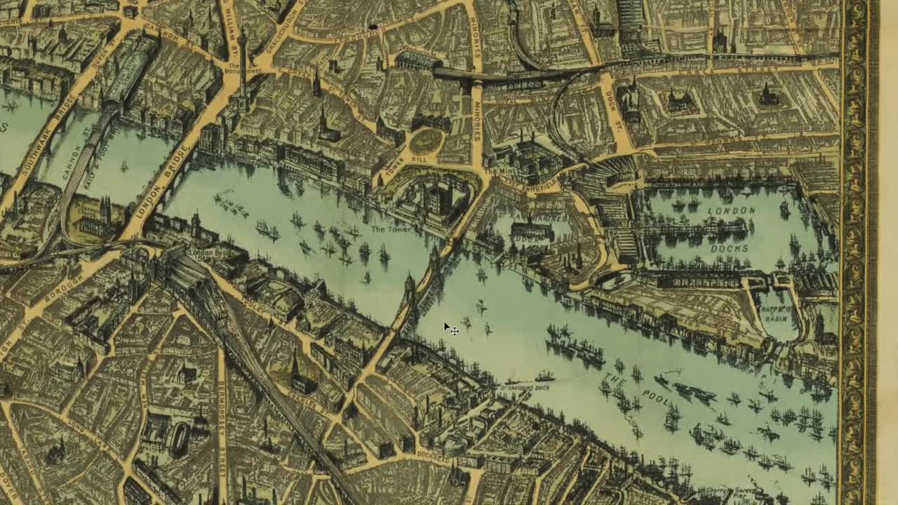 London Vintage Map, Digital Download, Antique Style, Wall