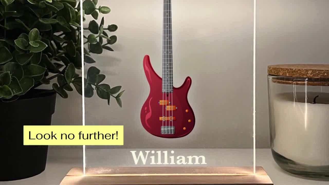 Lampada da scrivania per chitarra personalizzata, regalo per