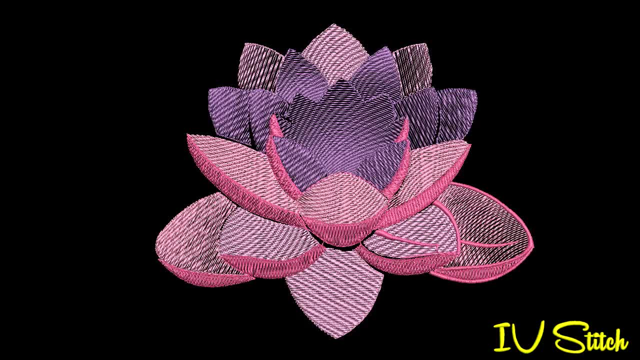 Lotus Flower Embroidery Design, 4 Sizes, Multiformat - Etsy