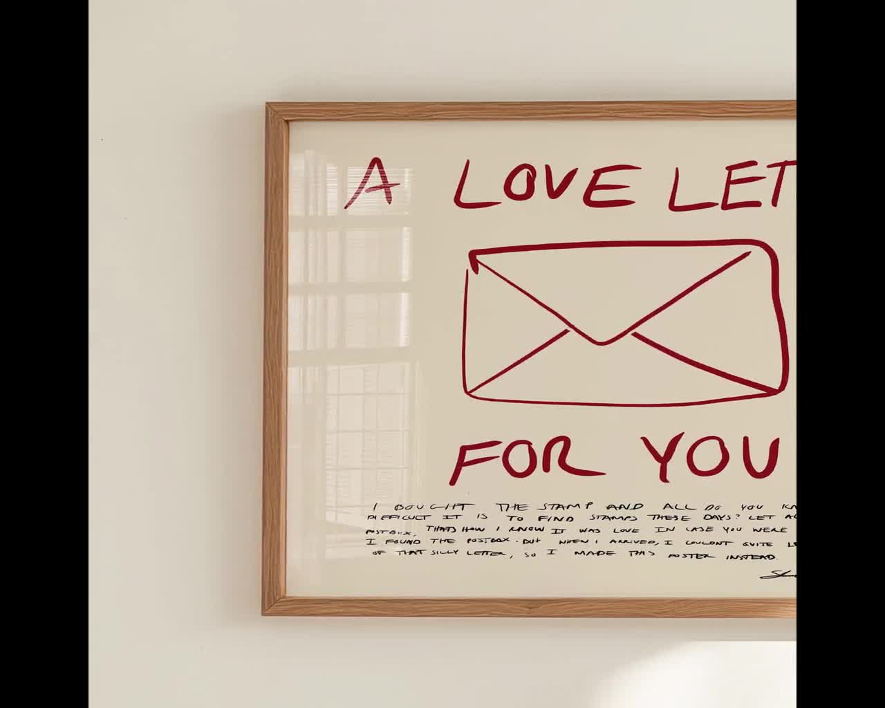 Love Letter Print: Horizontal Typography Matte Wall Art - Etsy